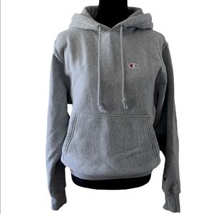 Champion Mini C Reverse Weave Pullover Hoodie - Heather Grey - Small